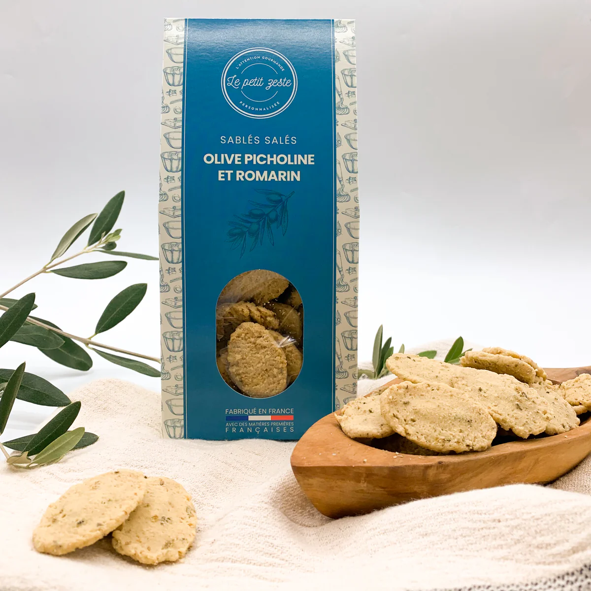 Sablés salés - Olive Picholine et romarin